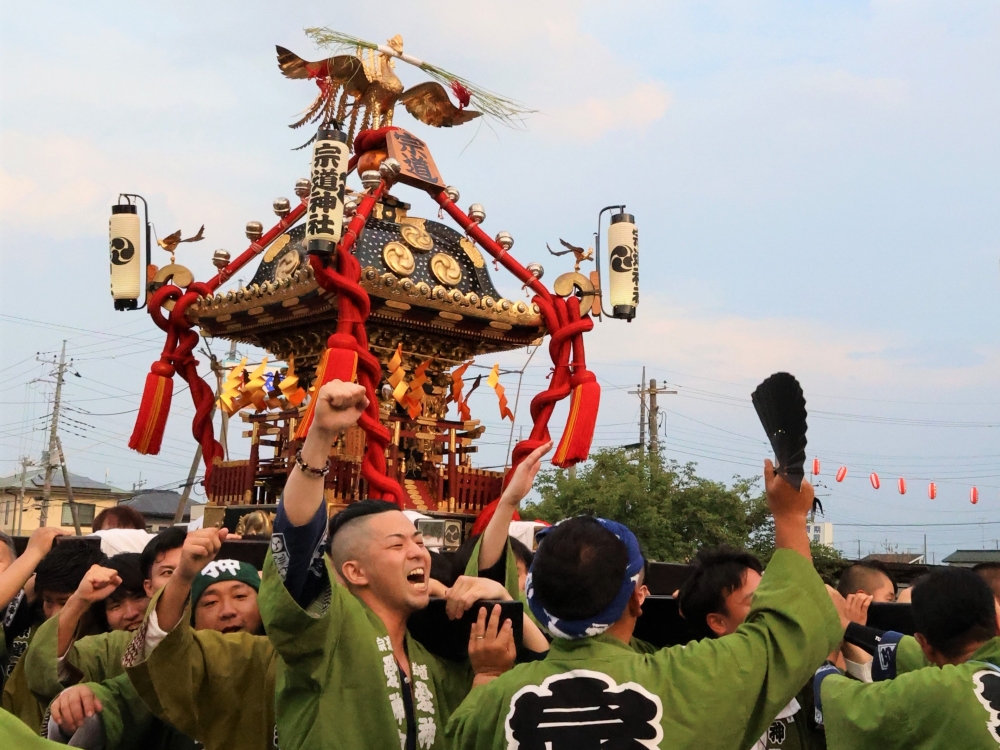 神輿や山車が一堂に会する「ふるさとまつり連合渡御」 が茨城県下妻市・千代川...